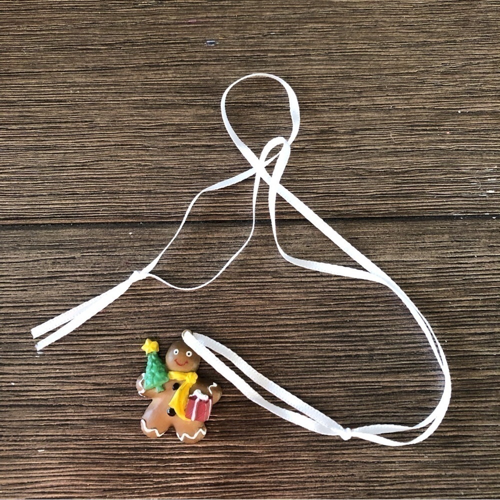 Handmade Christmas gingerbread man necklace